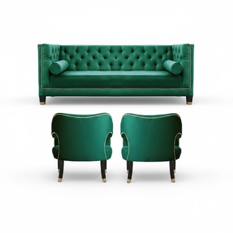 Grüne Chesterfield Textil Modern Design Textilsofa Möbel Sofa Stoffsofa