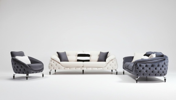 Grüne Chesterfield Couch Stoff Sofa Couch Möbel Luxus Einrichtung