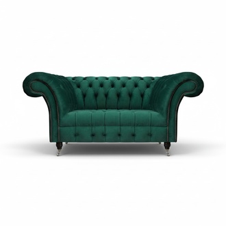 Grüne Chesterfield Polstercouch Designer Zweisitzer Edle Textil Möbel