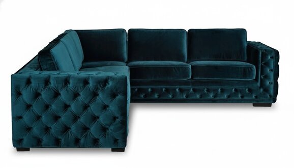 Grüne Ecksofa Wohnlandschaft Couch Eckgarnitur Polster Möbel Design Chesterfield