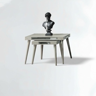 Gruppe Beistelltische 2tlg Kaffeetische Sofatische Silber Wohnzimmer