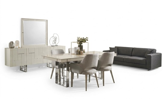 Gruppe Essecke Esszimmer Essgruppe Esszimmermöbel Set 9tlg Holz Beige