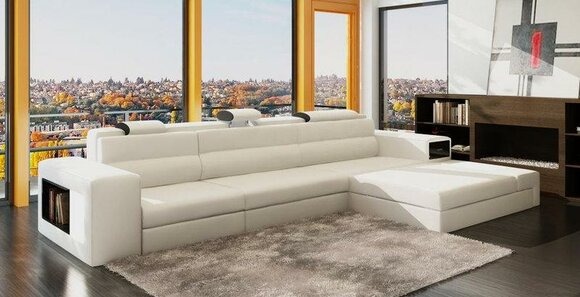 Wohnlandschaft Designer Sofa Couch L Form Leder Sofas Eck Garnitur Neu Haid -W