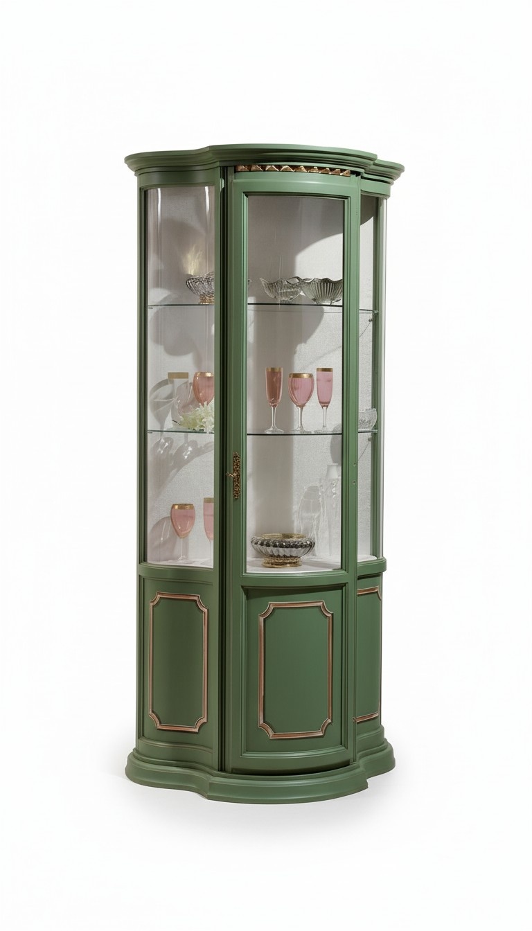 Halber Schrank Vitrinen Glas Schrank Vitrine Wohnzimmer Luxus Grün