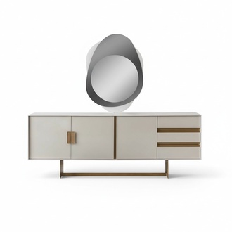Hellbeige Anrichte Designer Esszimmer Möbel Luxuriöse Kommode Holzmöbel