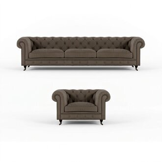 Hellgraue Chesterfield Polstermöbel Edle Textil Couchen Luxus Sessel