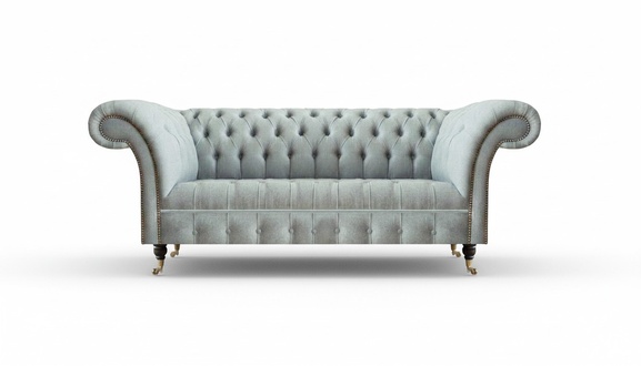 Hellgraue Chesterfield Polstermöbel Wohnzimmer 3-Sitzer Couch Edle Möbel