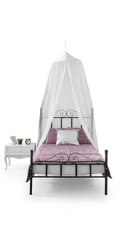 Himmelbett Metall Bett Schlafzimmer Set Nachttisch Weiß Möbel Schlafzimmer 2tlg