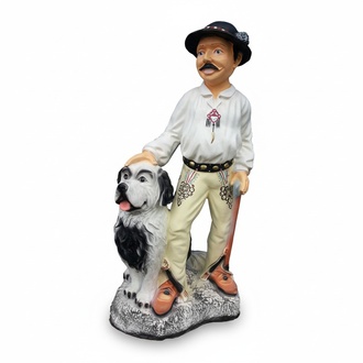 Hirte mit Hund Deko Figur Statue Skulptur 100 cm Figuren Statuen Skulpturen