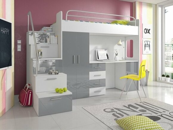 DOPPELSTOCKBETT STOCKBETT BETT ETAGENBETT MIT SCHREIBTISCH