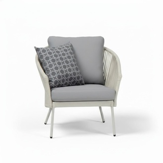 Hochwertig Terrasse Sessel Grau Luxus Modern Sessel stilvoll Rattan Stil