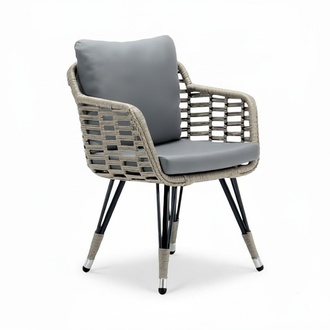 Hochwertig Terrasse Sessel Luxus Modern Sessel Grau stilvoll Rattan Stil