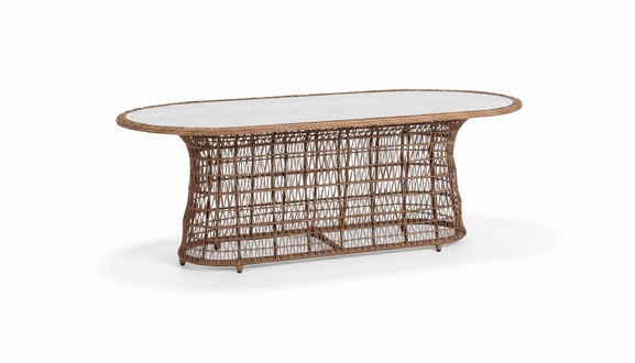 Hochwertig Tisch Braun Luxus Moderner Oval Design Esstisch Hochwertig Rattan