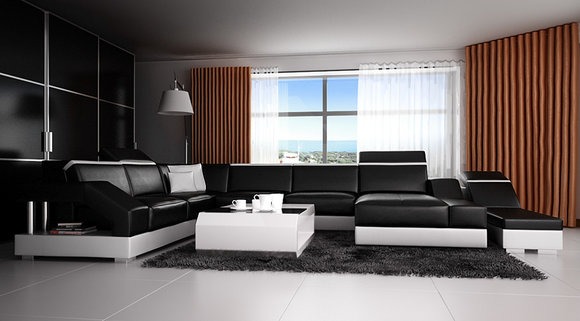 Ledersofa Sofa Couch Wohnlandschaft Modern Ecksofa Garnitur Dekor Design