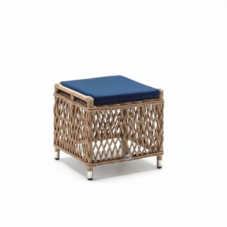 Hocker Blau Quadrat Sitzhocker Hochwertig Sitzpouf Terrasse Designer Möbel