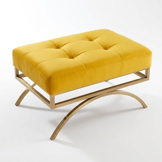 Hocker Polsterhocker Fuß Ablage Möbel Wohnen Sitzbänke Sitz Textil Neu