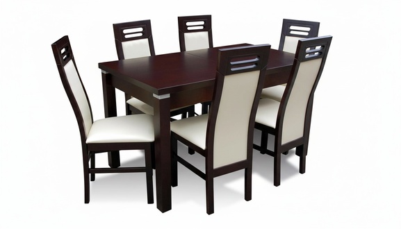 Holz Designer Ess Tisch + 6 Stühle Set Garnitur Zimmer Gruppe 7 tlg. Tische Neu