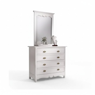 Holz Italienische Möbel 2tlg Set Möbel Stil Luxus Kommode mit Spiegel