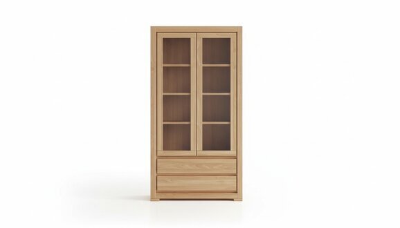 Holz Vitrine Wohnzimmerschrank Vollholz Schrank Holz Schränke Glas Vitrinen Neu