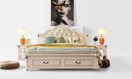 Holzbett Bett Design Luxus Doppel Hotel Betten Schlafzimmer 180x200 cm