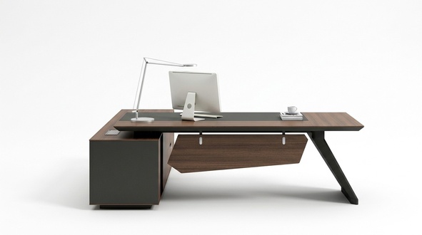 Home Office Schreibtisch Büro Einrichtung Tisch mit Schubladen Arbeitszimmer