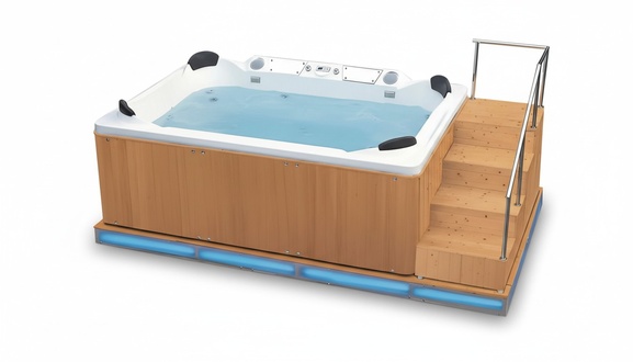 Hydromassagewanne Massagebecken Whirlpool Blubberbad Spa-Bad 356x202 cm