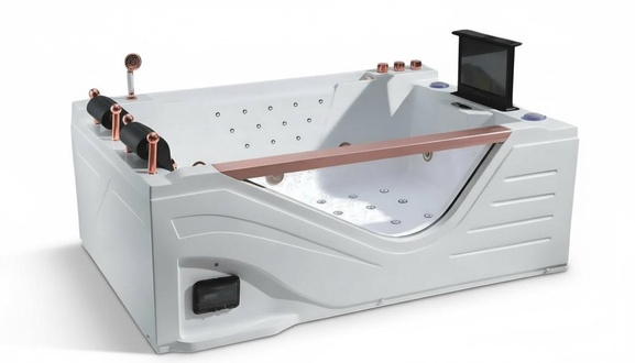 Hydromassagewanne Whirlwanne Whirlpool Blubberbad Spa-Bad Sprudelbad 195x130 cm