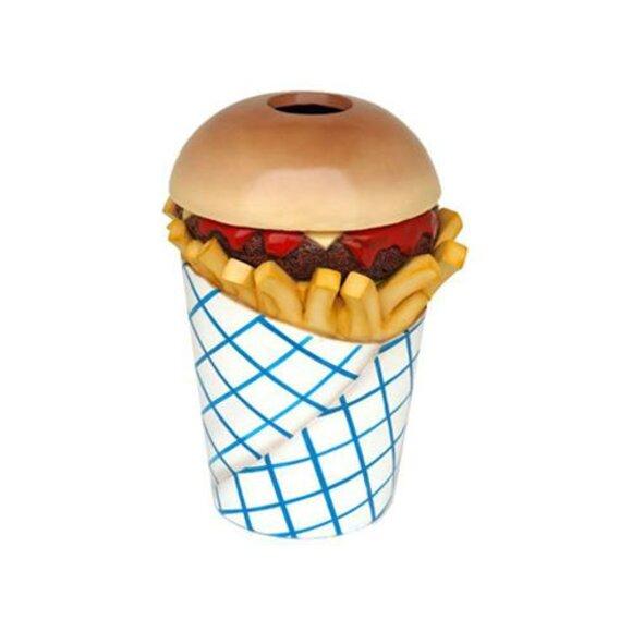 Skulptur Fast Food Müll Tonne Eimer Eimer Restaurant Statue Figuren