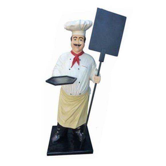 Koch Figur Statue Dekorative Skulptur Werbefigur Menütafel Werbeaufsteller
