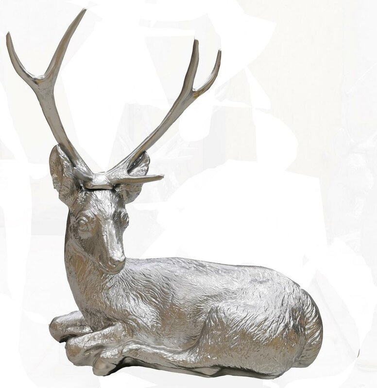 Silber Figur Statue Elch Statuen Dekoration Figuren Abstrakte Skulptur