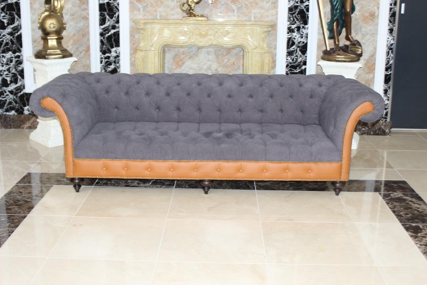 Chesterfield Couch Polster Sofas Klassische Textil Sofa 4 Sitzer Couchen Sofort