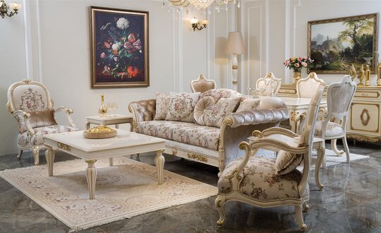 Luxus Sofagarnitur Sitzer Couchtisch Sofa Sofas Sessel Stoff Couch 4tlg.