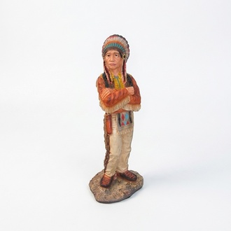 Indianer Figur Statue Ureinwohner USA Garten Deko Skulptur Figuren