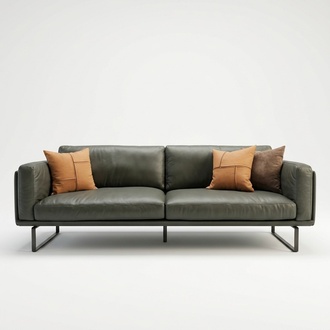 Italienische Designer Möbel Hochwertige Dreisitzer Couch Polster Leder