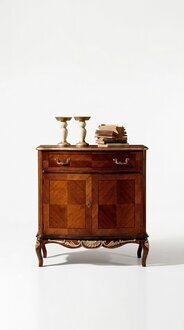Italienische Holz Möbel Kommode Schrank mit 2 Türen und 1 Schublade