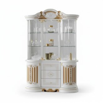 Italienische Luxus Möbel xxl Vitrine Kommodenschrank Glas Designer