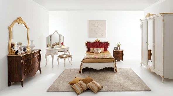 Italienische Möbel Design Luxus Bett Swarovski Kristallsteine Stil Barock