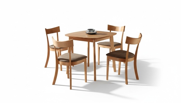 Italienische Möbel Designer Holz Tisch Sitz Polster Ess Zimmer 4x Stuhl