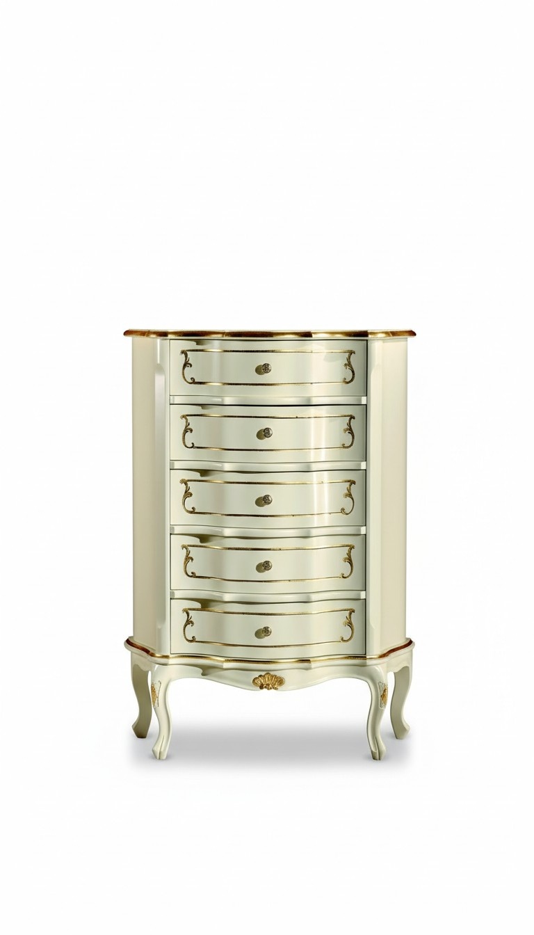 Italienische Möbel Luxus Stil Barock Weiß Schrank Kommode Designer Möbel