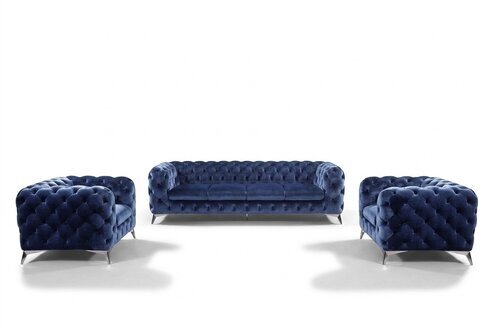 Italienische Sofa 2x Einsitzer Couch Set Polster Set Chesterfield Neu 1+1 Sitz