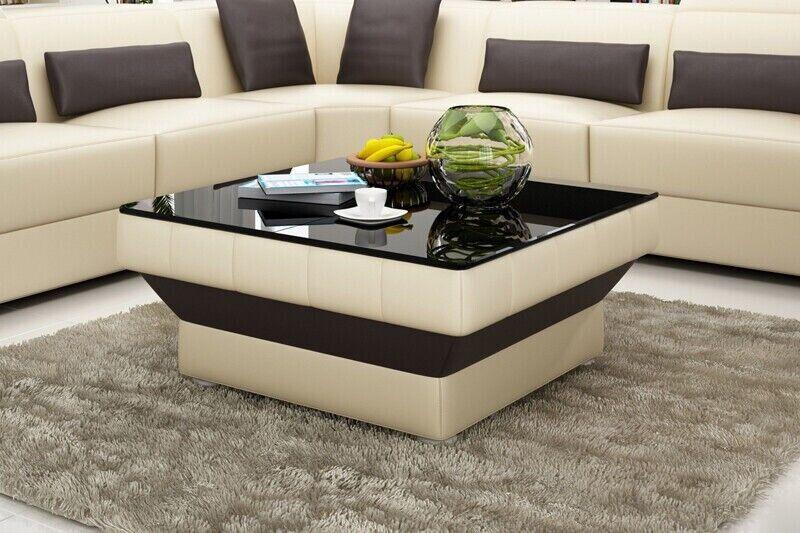 Couchtisch Holz Tisch Beistelltisch Wohnzimmer Glas Kaffeetisch Designer Sofort
