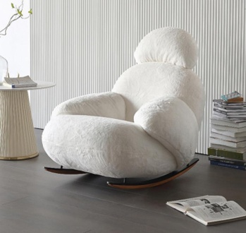 Moderner Weißer Sessel Textil – Elegantes Designer Möbel für Wohnzimmer Sofort