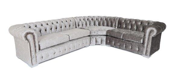 Chesterfield Ecksofa Sofa Couch Ledersofa Polster Eck Dekor Couch Garnitur