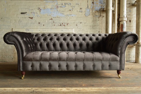 Chesterfield Design Luxus Polster Sofa Couch Sitz Garnitur Leder Dekor Neu