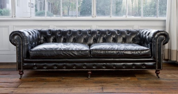 Chesterfield Design Luxus Polster Sofa Couch 3 Sitzer Echtleder Sofa Sofort