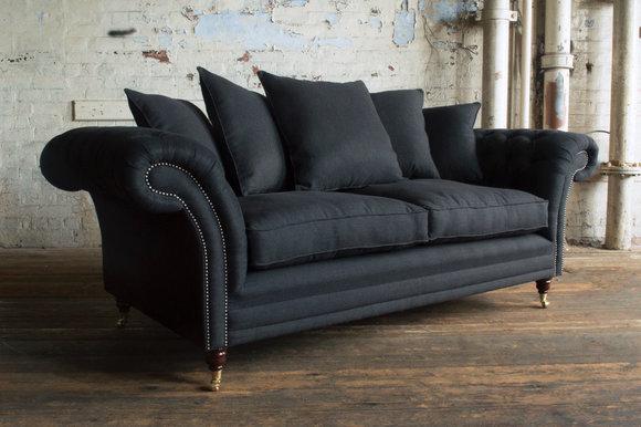 Garnitur Chesterfield Design Luxus Polster Sofa Couch Sitz Leder Textil