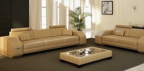 Sofagarnitur Couch Leder Polster Sofa 3+2+1 Klassische Couchen Jarkson