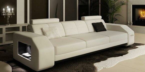 Sofagarnitur Leder Couch Polster Sofa 3+2+1 Klassische Couchen Jarkson