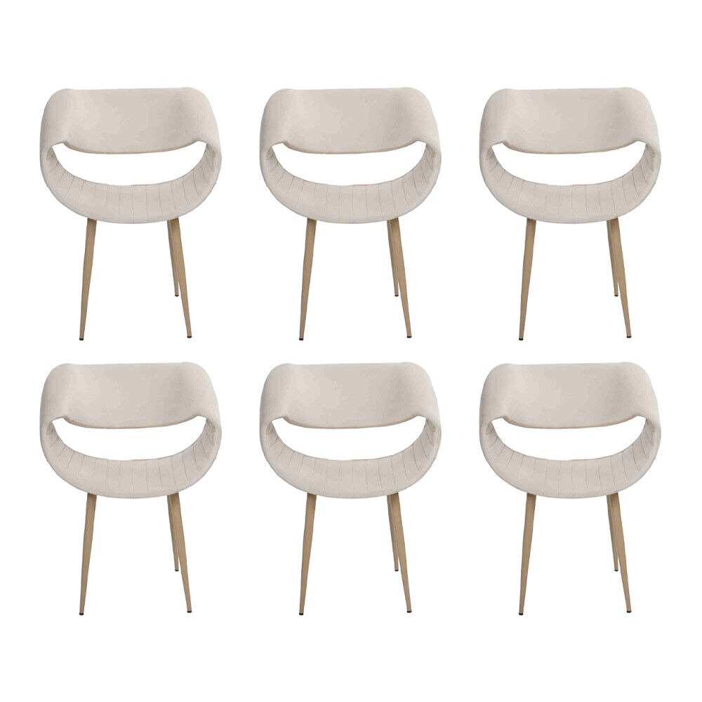 Luxus Stühle 6x gepolstert Moderne Weiß Stuhl Stuhl Esszimmer Wohnzimmer neu