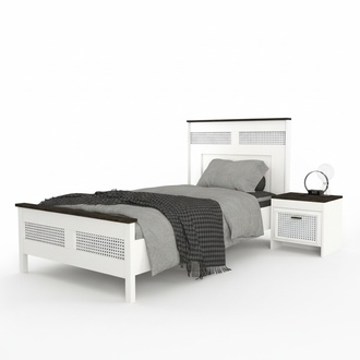 Jugendzimmer 2tlg Set Bett + Nachttisch Moderne Möbel Kindermöbel Weiß
